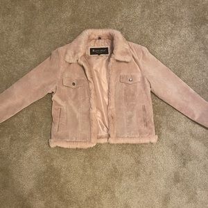 Pink Leather Fur Lined Jacket
